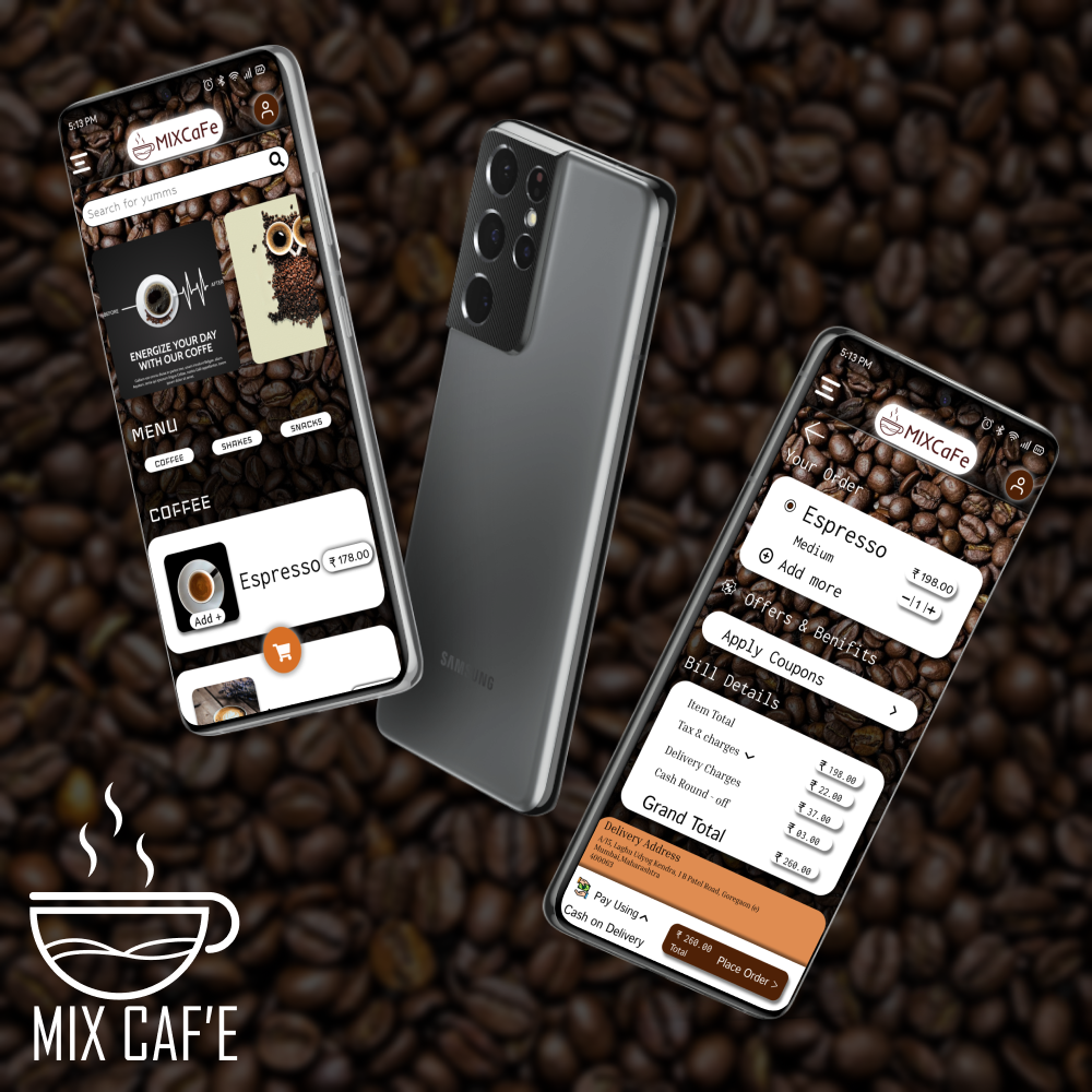 MIX CaFe app Login Screen